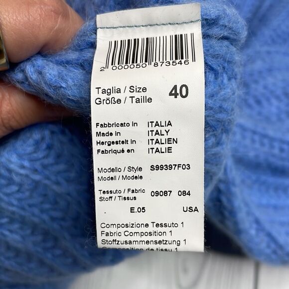 Paul Stewart Knit Ribbed Alpaca Oversized Sweater Blue Size 4 - Picture 7 of 11